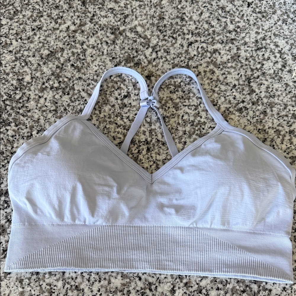 Lululemon Athletica Ebb to Street Pastel Blue Bra Light Support, C/D Cup Sz 10